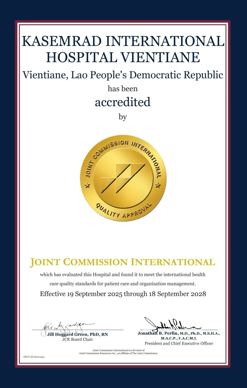 Kasemrad International Hospital Vientiane Achieves JCI Accreditation – The First in Laos